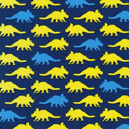 Prehistoric Pals Dinosaurs Navy Blue by Robert Kaufman Fabrics 100% Cotton