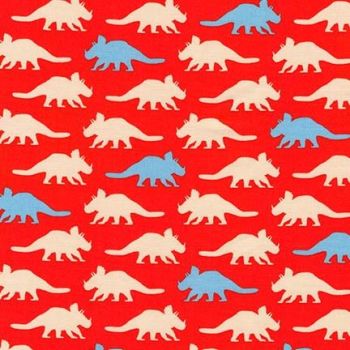 Prehistoric Pals Dinosaurs Red by Robert Kaufman Fabrics 100% Cotton
