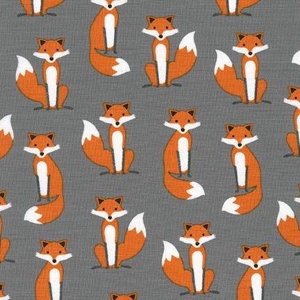 Fabulous Foxes Grey by Robert Kaufman Fabrics 100% Cotton