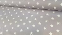 White Stars on Silver Grey by Rose & Hubble 100% Cotton