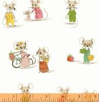 Trixie Mice White by Windham Fabrics 100% Cotton