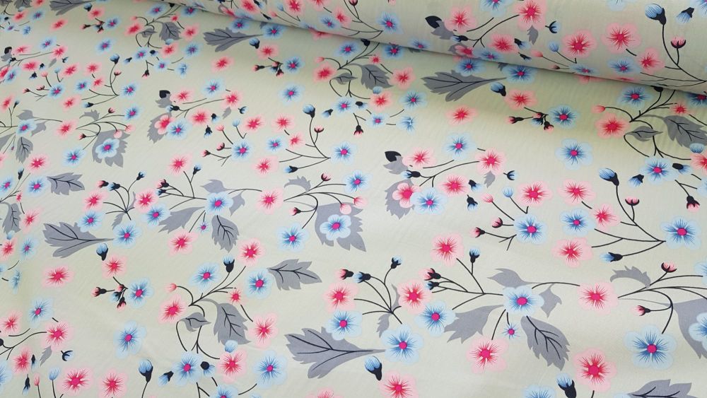 Arabella Floral Grey by Rose & Hubble 100% Cotton