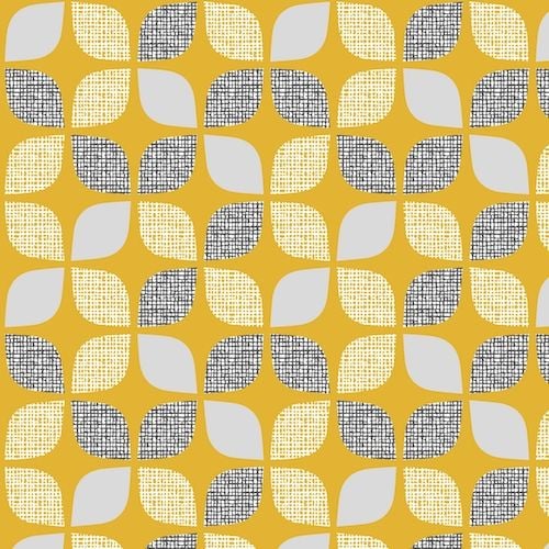 Nest Leaves Mustard Extra Wide Linen Mix by Dashwood Studio