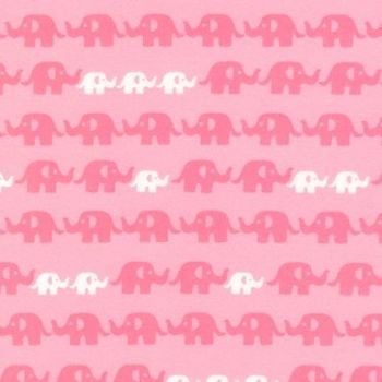 Cozy Cotton Flannel Pink Elephants by Robert Kaufman Fabrics