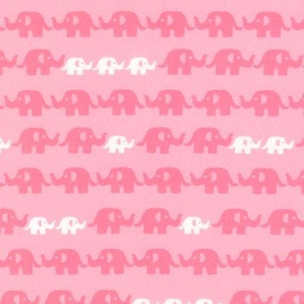 Cozy Cotton Flannel Pink Elephants by Robert Kaufman Fabrics