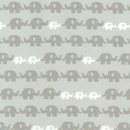 Cozy Cotton Flannel Grey Elephants by Robert Kaufman Fabrics