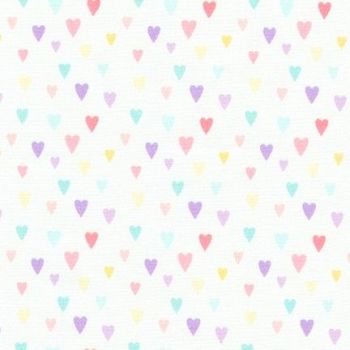 Chasing Rainbows Rainbow Hearts by Robert Kaufman Fabrics 100% Cotton 62 x 56cm