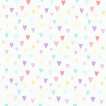 Chasing Rainbows Rainbow Hearts by Robert Kaufman Fabrics 100% Cotton 62 x 56cm