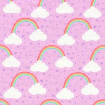 Chasing Rainbows Princess Purple Rainbow Clouds by Robert Kaufman Fabrics 100% Cotton