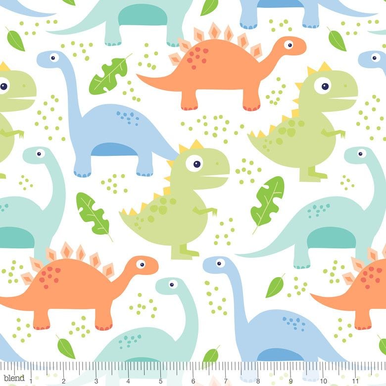 Dino-mite Jurassic White by Blend Fabrics 100% Cotton