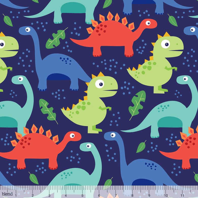 Dino-mite Jurassic Navy by Blend Fabrics 100% Cotton