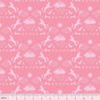 Happy Skies Unicorn Dreams Pink by Blend Fabrics 100% Cotton