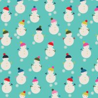 Merry & Bright Snowmen Blue by Dashwood Studio 100% Cotton