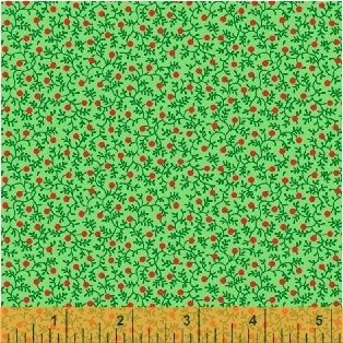 Candy Cane Lane Holly on Green by Windham Fabrics 100% Cotton