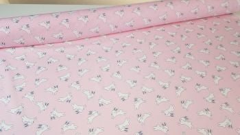 Bunny Jump Baby Pink by Rose & Hubble 100% Cotton