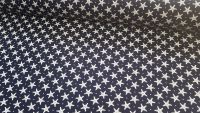 White Star Fish on Navy by Rose & Hubble 100% Cotton