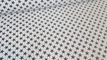 Navy Star Fish on White by Rose & Hubble 100% Cotton
