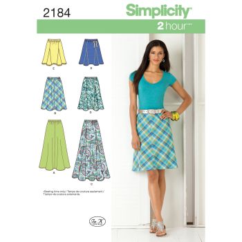 Simplicity Ladies Misses Skirt Pattern 2184 Size H5 (6,8,10,12,14)