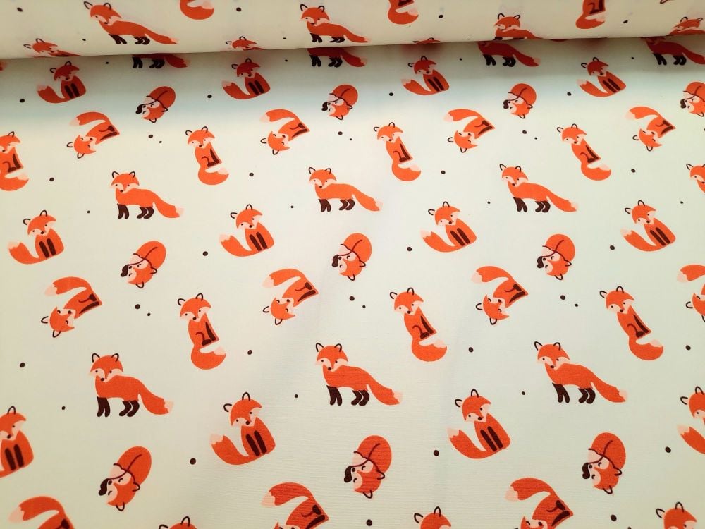 Friendly Foxes on Ivory by Rose & Hubble 100% Cotton