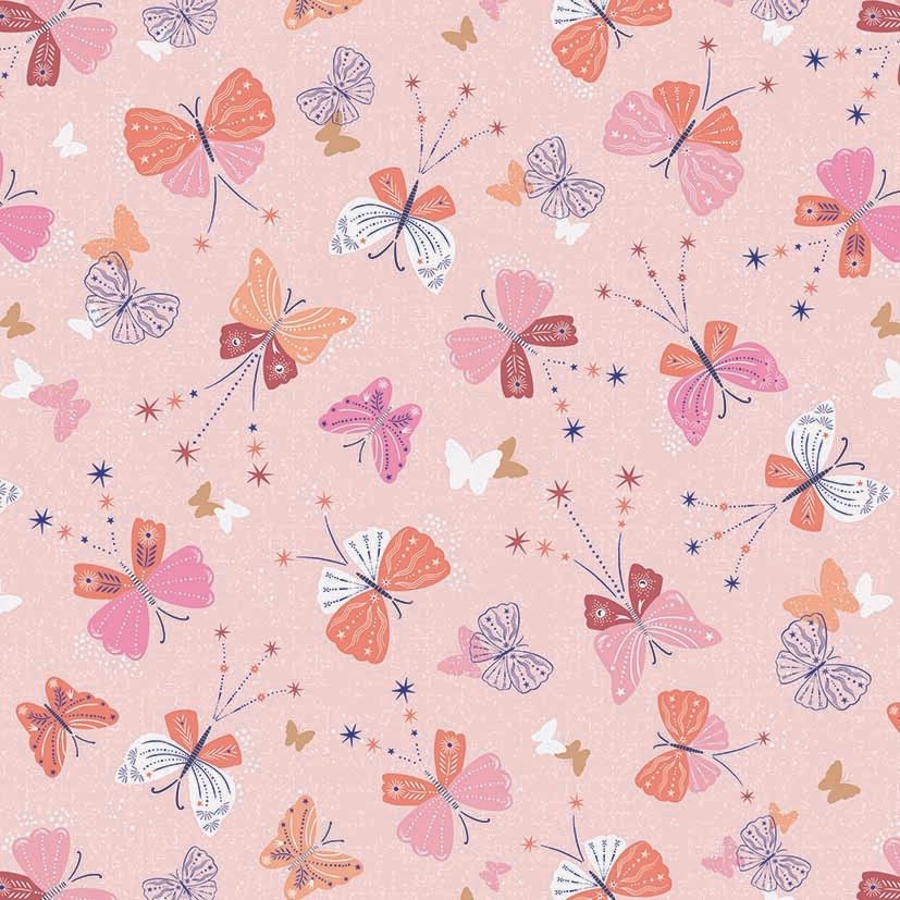 Celeste Butterflies Metallic by Dashwood Studio 100% Cotton