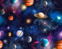 Universe & Planets Extra Wide 100% Cotton Extra Wide