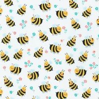 Bees Knees Bumble Bee White by Robert Kaufman Fabrics 100% Cotton