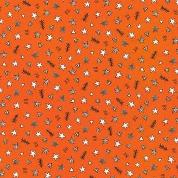 Neighbourhood Pals Orange Stars Triangles by Robert Kaufman Fabrics 100% Cotton