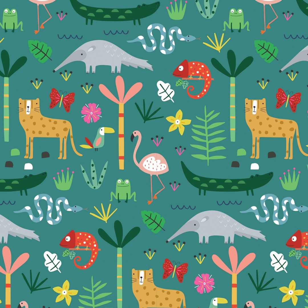 Habitat Jungle Animals by Dashwood Studio 100% Cotton