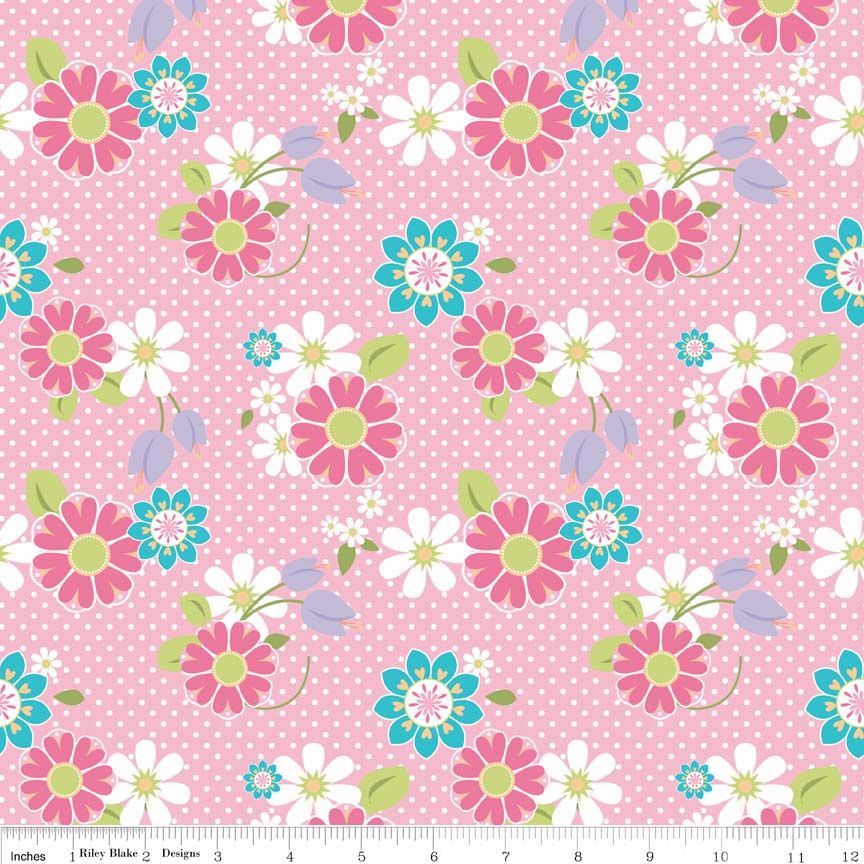 Dream And A Wish Dream Floral Pink by Riley Blake Designs 100% Cotton 36 x 
