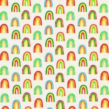 Chilli Smiles Rainbows on Ivory by Robert Kaufman Fabrics 100% Cotton