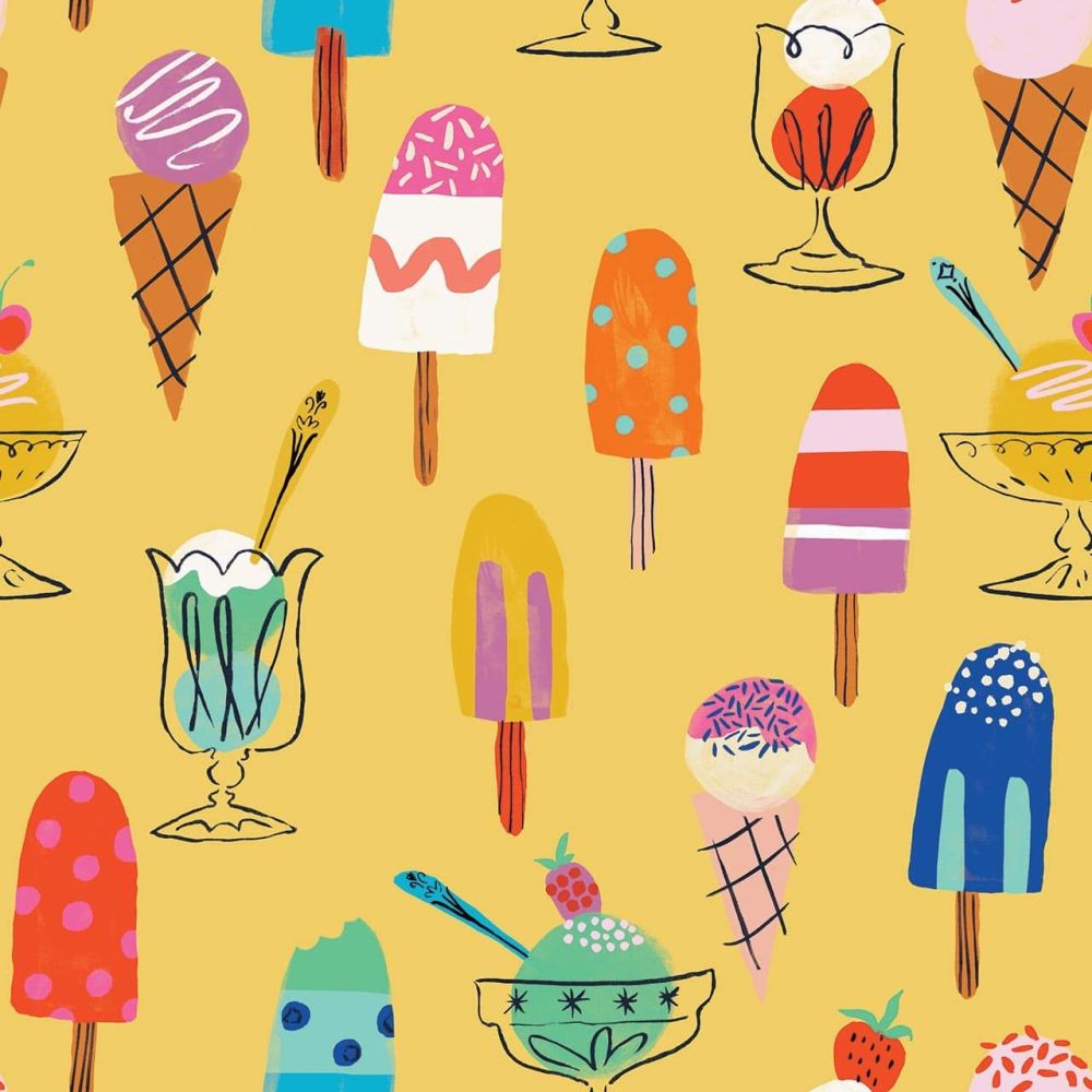 Lazy Days Ice Lollies & Ice Creams by Dashwood Studio 100% Cotton