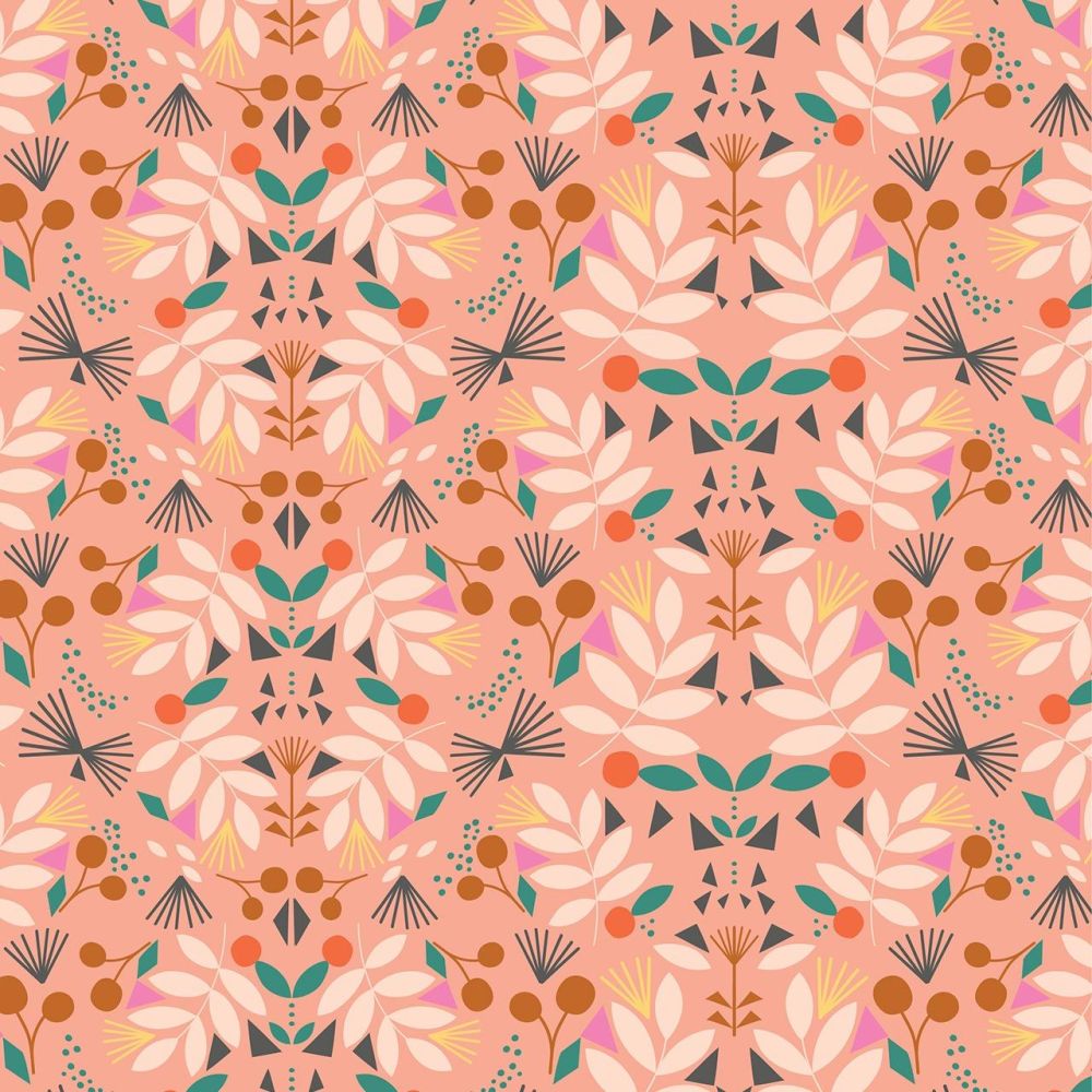 Our Planet Floral on Peach by Dashwood Studio 100% Cotton