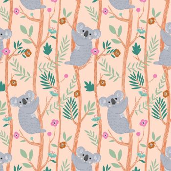 Our Planet Koalas on Peach by Dashwood Studio 100% Cotton