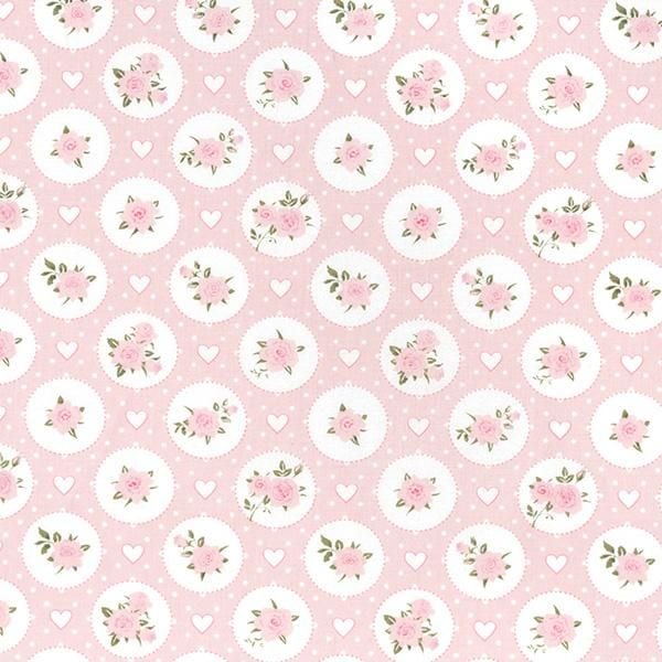 Willow Rose Vintage Floral Pink by John Louden 100% Cotton