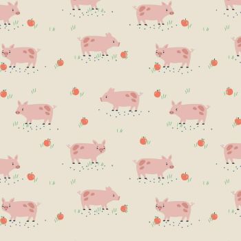 Farm Days Pigs on Cream by Dashwood Studio 100% Cotton