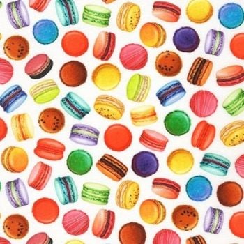 Sweet Tooth  Multicoloured Macarons by Robert Kaufman Fabrics 100% Cotton