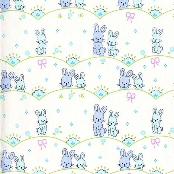 Oh Baby Bunny Scallop Blue by Michael Miller 100% Cotton 99 x 110cm