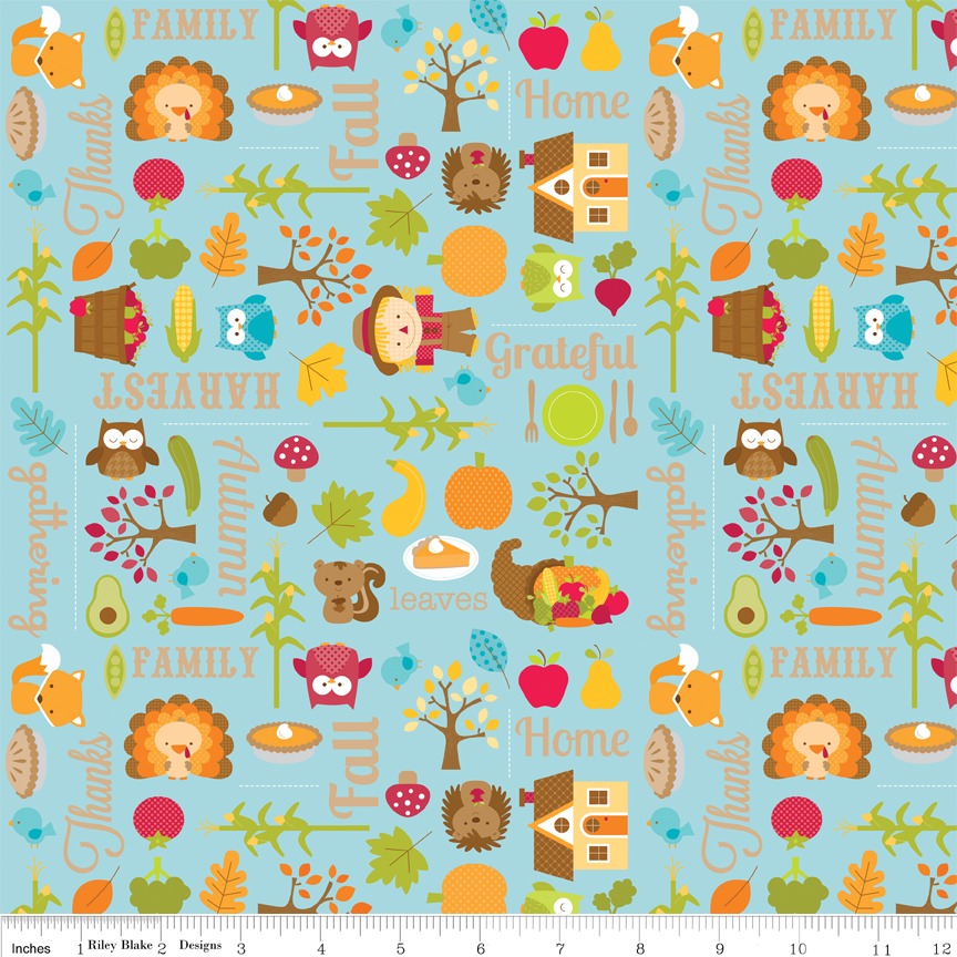 Happy Harvest Blue by Riley Blake Designs 100% Cotton