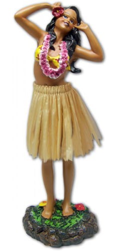 7" Leilani Hawaiian Dashboard Hula Girl Singing - Natural