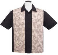 Steady Clothing Rum Tiki Panel Button Up Shirt - Black - size XS