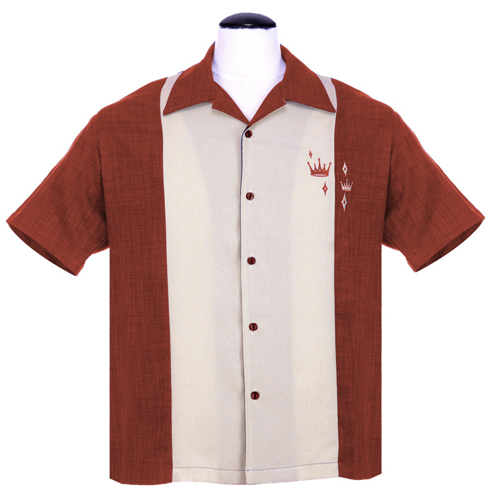 Steady Clothing Contrast Crown Button Up Shirt - Rust