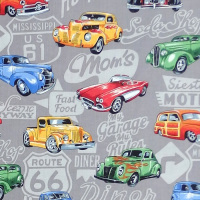 Nutex HOT RODS Fabric - Grey