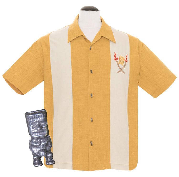 Steady Clothing Tropical Itch Button Up Shirt - Mustard - size XS