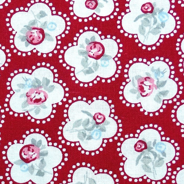 Chatham Glyn DAINTY FLOWERS Fabric - Red