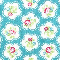 Chatham Glyn DAINTY FLOWERS Fabric - Teal