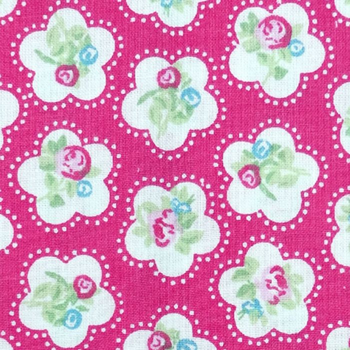 Chatham Glyn DAINTY FLOWERS Fabric - Hot Pink