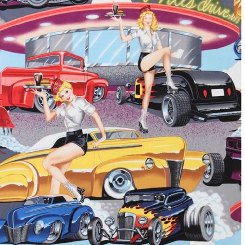 Alexander Henry PHIL'S DRIVE-IN Fabric - Natural