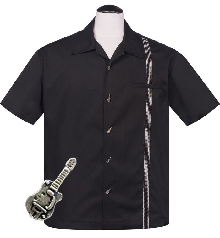 Steady Clothing Six String Button Shirt - Black