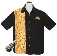 Steady Clothing Sun Records Music Notes Button Up Shirt - Black - size 2XL