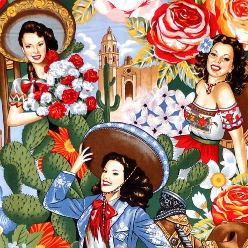Alexander Henry LAS SENORITAS Fabric - Bright